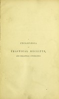 view A cyclopaedia of practical receipts, and collateral information in the arts, manufactures, professions, and trades, including medicine, pharmacy, and domestic economy : designed as a comprehensive supplement to the pharmacopœias, and general book of reference for the manufacturer, tradesman, amateur, and heads of families / by Arnold J. Cooley.