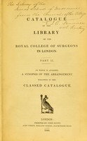view Catalogue of the Library of the Royal College of Surgeons in London.
