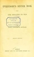 view Everybody's dinner book : from one shilling to ten / by Lady Constance Howard.