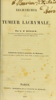 view Recherches sur la tumeur lacrymale / par le Dr. Béraud.