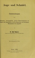 view Auge und Schädel : Ophthalmologische Untersuchungen / von Emil Emmert.