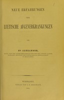 view Neue Erfahrungen über Luetische Augenerkrankungen / von Dr. Alexander.
