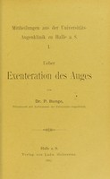 view Ueber Exenteration des Auges / von P. Bunge.