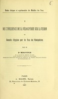 view De l'influence de la vélocipédie sur la vision et conseils d'hygiène pour les yeux des vélocipédistes / par le Dr. Mirovitch.