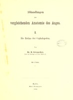 view Abhandlungen zur vergleichenden Anatomie des Auges / von H. Grenacher.