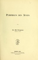 view Pemphigus des Auges / von E. Pergens.