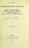 view Fragments d'Ophthalmologie pratique / par S. Baudry.