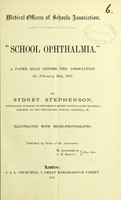 view School ophthalmia : a paper read before the association on February 25th, 1897 / by Sydney Stephenson.