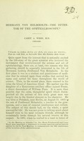 view Hermann von Helmholz : the inventor of the ophthalmoscope / Casey A. Wood.