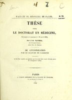 view De l'intoxication par le sulfure de carbone : thèse pour le doctorat en médecine présentée et soutenue le 16 avril 1865 / par Abel Marche.