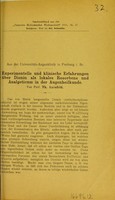 view Experimentelle und klinische Erfahrungen über Dionin als lokales Resorbens und Analgeticum in der Augenheilkunde / Th. Axenfeld.