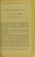 view Sur le développement de la glande lacrymale : note préventive / du F. Falchi.