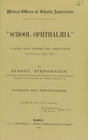 view School ophthalmia : a paper read before the association on February 25th, 1897 / by Sydney Stephenson.