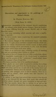 view Observations and experiments on the pathology of Graves's disease / by Walter Edmunds.