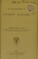 view On the treatment of cystic goitre / by T. Mark Hovell.