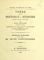 view Considérations physiologiques sur la nature du goitre exophthalmique / par Achille Daviller.