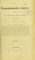 view Ueber transplantatio Corneae und über Dr. Nussbaum's Cornea artificialis / von Friedrich Pauli.