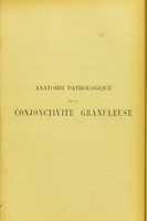 view Anatomie pathologique de la Conjunctivite Granuleuse / par Le Dr. H. Villard.