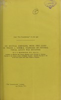 view On retinal embolism : with two cases in which a normal standard of central visual acuity was retained / by C. O. Hawthorne.