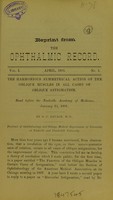 view The harmonius symmetrical action of the oblique muscles in all cases of oblique astigmatism : read before the Nashville Academy of Medicine, January 15, 1891 / by G. C. Savage.