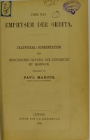 view Über das Emphysem der Orbiter : inaugural-Dissertation der medicinischen Facultät der Universität zu Rostock / vorgelegt von Paul Marcus.