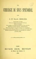 view La chirurgie du sinus sphénoidal / par Emile Berger.