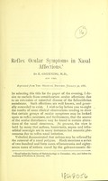 view Reflex ocular symptoms in nasal affections / by E. Gruening.