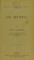 view On myopia / by E. Landolt.