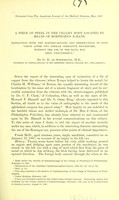 view A piece of steel in the ciliary body located by means of Roentgen's x-rays : extraction with the elctro-magnet and preservation of good vision after two similar operative procedures, without the use of the rays, had been unsuccessful / by G. E. de Schweinitz.