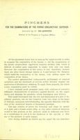 view Pinchers for the examinations of the fornix conjunctivae superior invented by Dr. De-Agostini.