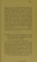 view Report of the examination of nine eyes in which a foreign body had remained embedded for an unusually long time / by E. Treacher Collins.