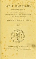 view The British Pharmacopoeia, 1885 / published under the direction of the General Council of Medical Education and Registration of the United Kingdom.