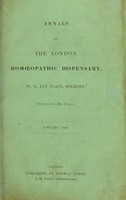 view Annals of the London Homoeopathic Dispensary.