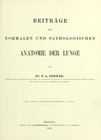 view Beiträge zur normalen und pathologischen Anatomie der Lunge / von F.A. Zenker.