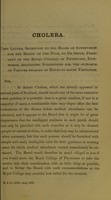 view Cholera. Copy letter, secretary to the Board of Supervision for the Relief of the Poor, to Dr Smith, president of the Royal College of Physicians, Edinburgh, requesting suggestions for the guidance of visitors engaged in house-to-house visitation.