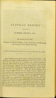 view Clinical report for the summer session 1835 / by James Syme.