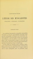 view Contribution à l'étude des myocardites : évolution, étiologie, pathogénie / par Lucien Beaumé.