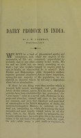 view Dairy produce in India / by P. W. O'Gorman.