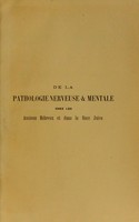 view De la pathologie nerveuse & mentale chez les anciens Hébreux et dans la race juive / par W. Wulfing-Luer.