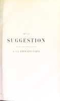 view De la suggestion et de ses applications à la thérapeutique / par le Dr. Bernheim.