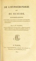 view De l'hypochondrie et du suicide ... / par J.-P. Falret.