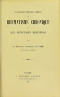 view De quelques symptomes communs au rhumatisme chronique et aux affections nerveuses / par Constant Cousin.