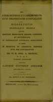 view De uteri scirrho et carcinomate cum graviditate complicatis. Dissertatio inauguralis medica ... / auctor Carolus Gotthelf Stricker.