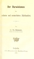 view Der Darwinismus im zehnten und neunzehnten Jahrhundert / von Fr. Dieterici.