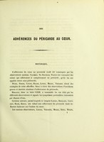 view Des adhérences du péricarde au coeur / par Augustin-Henri Bar.