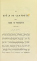 view Des idées de grandeur dans le délire des persécutions / par Paul-Emile Garnier.