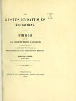 view Des kystes hydatiques des poumons. Thèse ... / par Albert Guille.