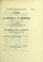 view Des manifestations cardiaques dans l'erysipele de la face / par A. Sevestre.