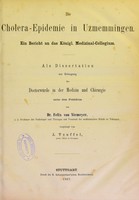 view Die Cholera-Epidemie in Uzmemmingen : ein Bericht an das Konigl. Medizinal-Collegium / vorgelegt von J. Teuffel.