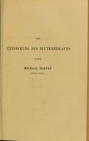 view Die Entdeckung des Blutkreislaufs durch Michael Servet, 1511-1553 / von Henri Tollin.